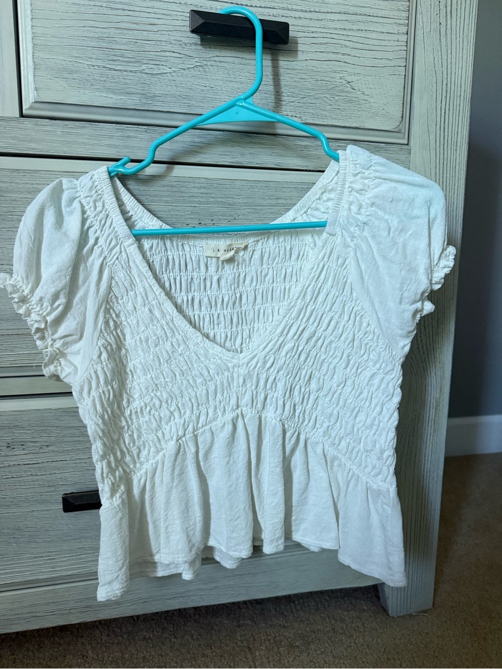 Pacsun cream smocked top